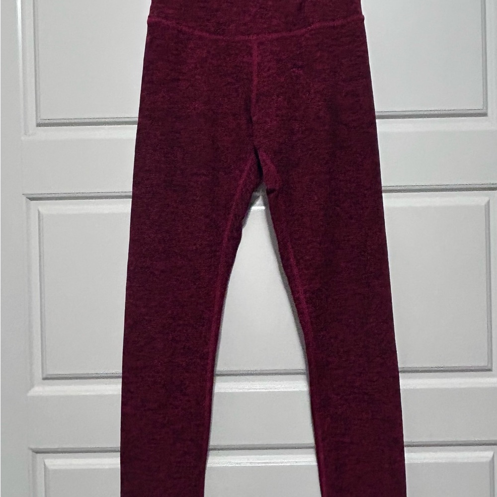 Beyond Yoga Marled Burgundy High-Rise Leggings